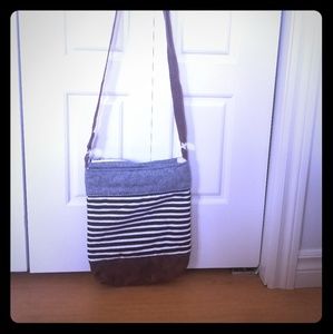 Striped crossbody bag